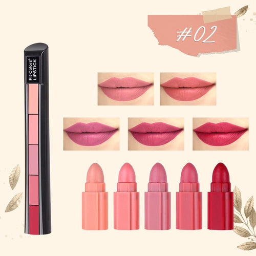 Batom Matte Lipstick - Compacto 5 tons em 1