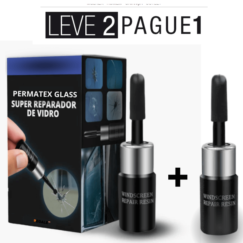 Permatex Glass - Kit Profissional Reparador de Vidros - LEVE 02 Pague 01