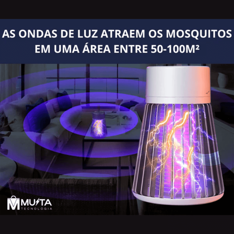 Abajur Mata Mosquito Killer® - Mini Vassourinha + Cabo USB de Brinde - ÚLTIMO DIA DE FRETE GRÁTIS