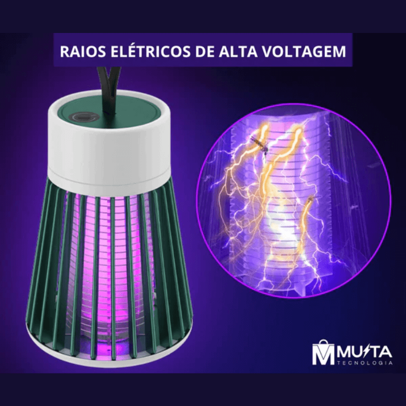 Abajur Mata Mosquito Killer® - Mini Vassourinha + Cabo USB de Brinde - ÚLTIMO DIA DE FRETE GRÁTIS