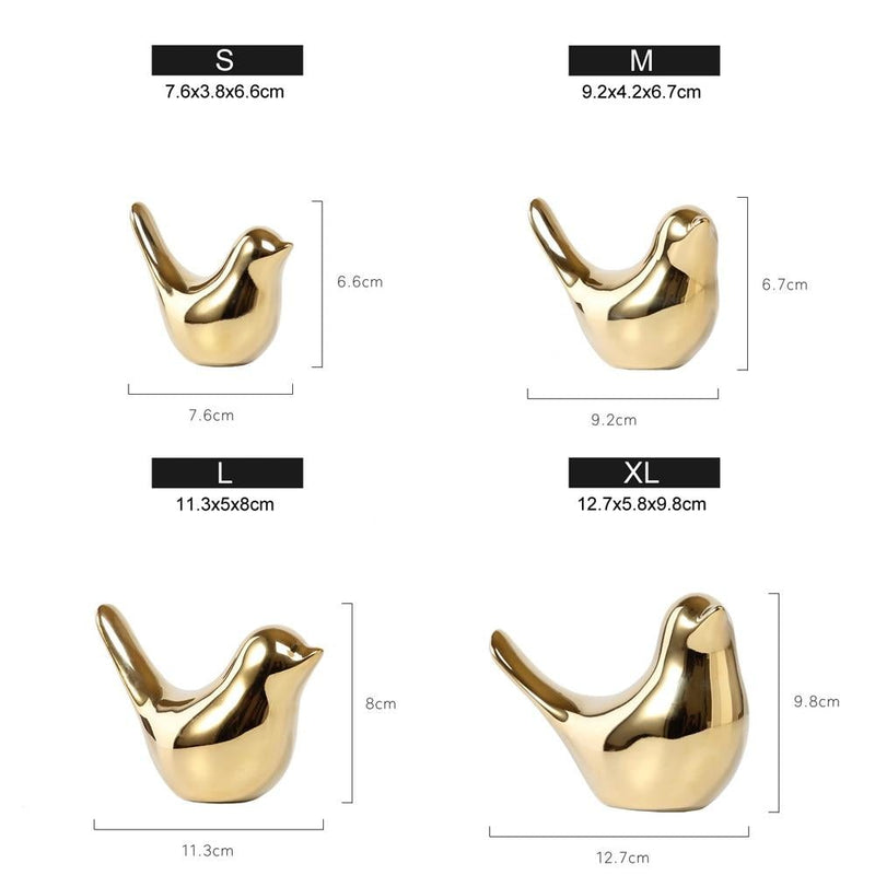 Estatuetas Modernas de Pássaros em Cerâmica