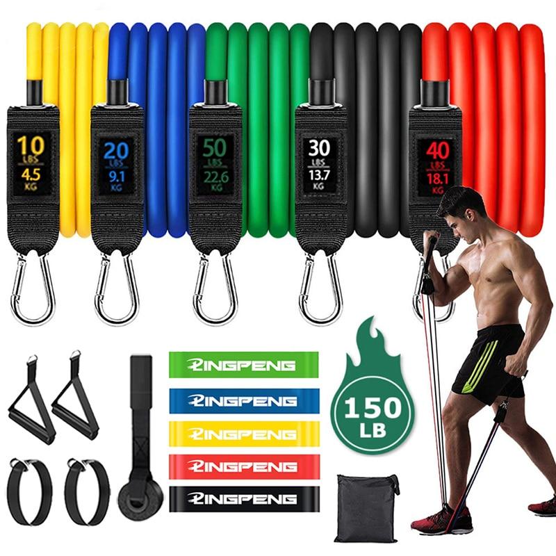 Kit Elásticos Extensores de Treinamento Fitness Exercício em Casa