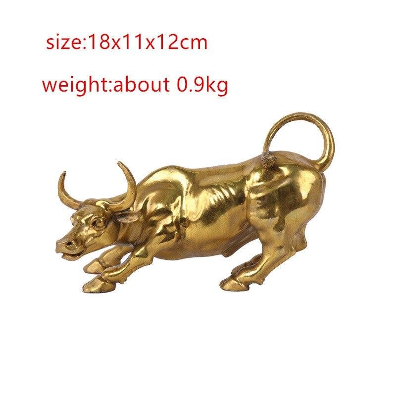 Estatueta Bull Wall Street de Cobre Maciço Banhado a Bronze